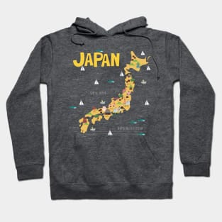 Japan Illustrated Map Hoodie